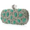 Marchesa Crystal and Stone Clutch in Green - Lyst
