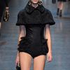 Dolce & Gabbana Fall 2012 Ruffle Trimmed Bodysuit  in Black - Lyst