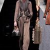 Etro Fall 2012 Short Smart Jacket with Ruffled Leather Front Panels in Brown - Lyst