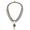 Mawi Grey Pearl And Sapphire Skull Necklace in Gray (grey) - Lyst