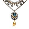 Mawi Grey Pearl And Sapphire Skull Necklace in Gray (grey) - Lyst