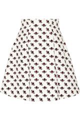 Miu Miu Printed Cotton A-line Skirt