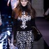 Versace Fall 2012 Knee Length Pencil Skirt With Crucifix Lace In Black And White in Black - Lyst