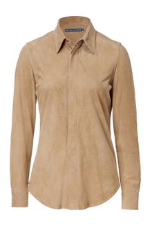 Polo Ralph Lauren Tan Suede Rose Berlynn Top - Lyst