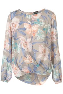 Topshop Lily Drape Front Blouse - Lyst