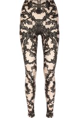 Alexander McQueen Lace-print Stretch Leggings