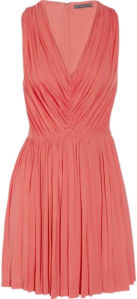 Alexander McQueen Pleated Fine-jersey Dress - Lyst
