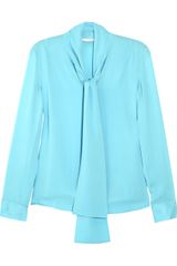 Diane Von Furstenberg Daria Silk-blend Pussy-bow Blouse