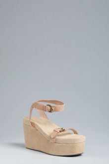 Jeffrey Campbell Beige Suede Moochie Platform Sandals - Lyst