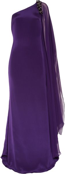  One-shoulder Silk Gown 