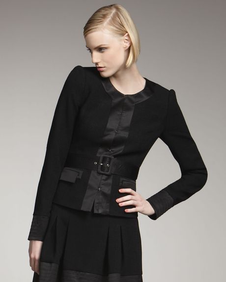Rachel Zoe Cila Belted Jacket in Black - Lyst