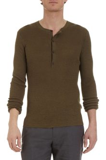 Michael Kors Ribbed Henley - Lyst