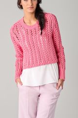 3.1 Phillip Lim Open Weave Cropped Sweater