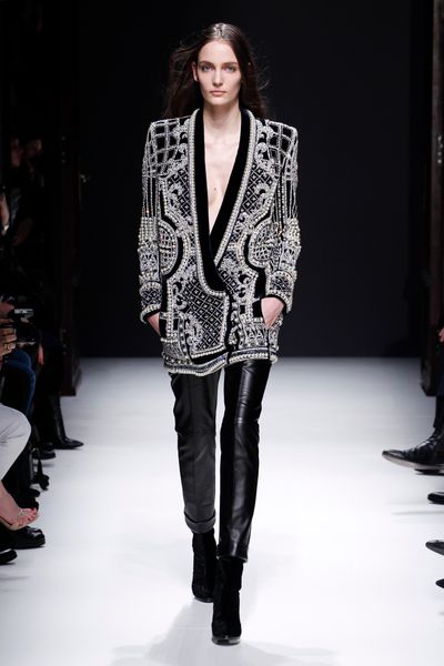 Balmain Fall 2012 Skinny Full Length Leather Pants In Black  in Black - Lyst
