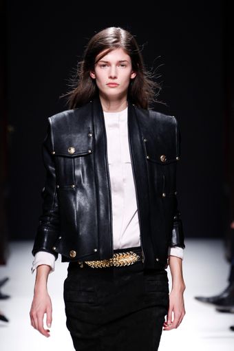 Balmain Fall 2012 Leather Military Jacket  - Lyst