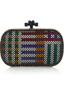 Bottega Veneta Watersnake-trimmed Ceramic and Glass Knot Clutch - Lyst