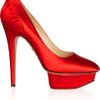 Charlotte Olympia Paloma Fanpleat Satin Pumps in Red - Lyst
