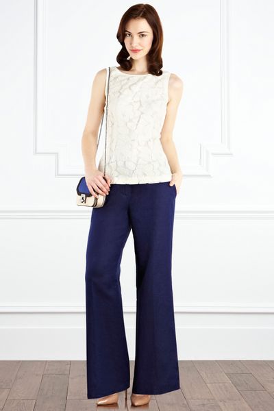 Coast Reva Lace Top in White (ivory) - Lyst