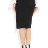 Donna Karan New York Chiseled Scissor Stretch Linenblend Skirt in Black - Lyst