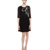 Erin Fetherston 3/4 Sleeve Dress with Embellished Bow in Black - Lyst