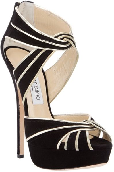 Jimmy Choo Suede Sandal in Black - Lyst