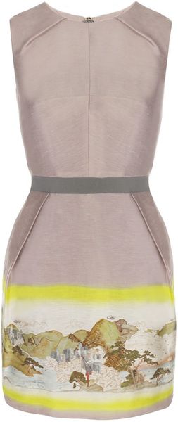 Matthew Williamson Kyoto Tailoring Shift Dress in Yellow (oyster) - Lyst