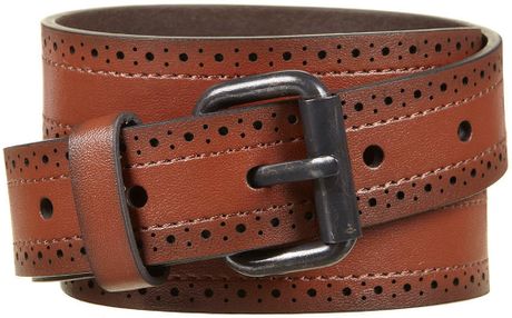 brown brogue belt