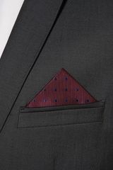 Topman Aubergine Spotty Pocket Square