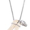 Alexander Mcqueen Ceramic Tusk and Skull Pendant in Silver - Lyst