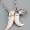 Alexander Mcqueen Ceramic Tusk and Skull Pendant in Silver - Lyst