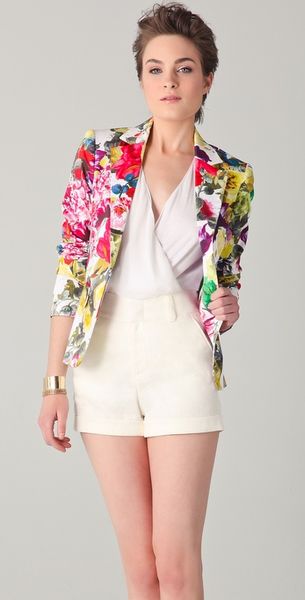 Alice + Olivia Elyse Floral Print Blazer in Multicolor (multi) - Lyst