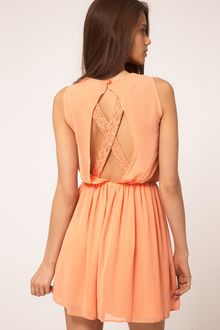 ASOS Collection Asos Skater Dress with Lace Cross Back - Lyst
