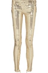 Balmain Sequin-embellished Skinny Pants