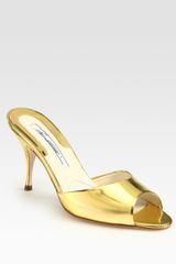 Brian Atwood Leia Metallic Leather Sandals
