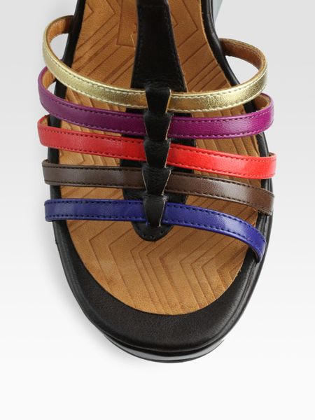multicolored leather sandals