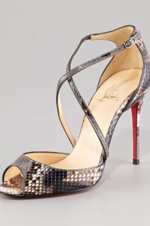 Christian Louboutin Cross-strap Python Sandal - Lyst