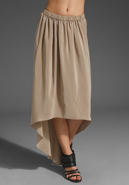 Cut25 Washed Crepe De Chine Hilo Skirt in Beige (dune) - Lyst