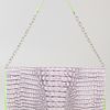 Diane Von Furstenberg Adele Croc Embossed Leather Clutch in Animal (purple) - Lyst