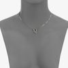 Dior Crystal Accented Signature Logo Pendant Necklace in Silver - Lyst