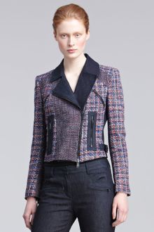 DKNY Mixed-media Motorcycle Jacket - Lyst