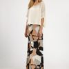 Dkny Silk Top in Beige (black) - Lyst