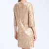 Donna Ricco Sequined Shift Dress in Gold - Lyst