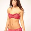 French Connection Frilled Bikini Pant With Ditzy Leaf Print in Red (technopinkmix) - Lyst