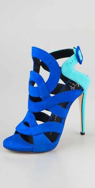 Giuseppe Zanotti Cutout Suede Sandals - Lyst