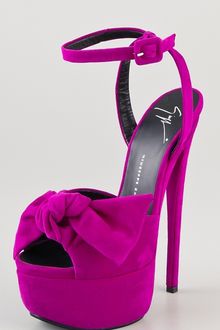 Giuseppe Zanotti Bow Suede Platform Sandals - Lyst