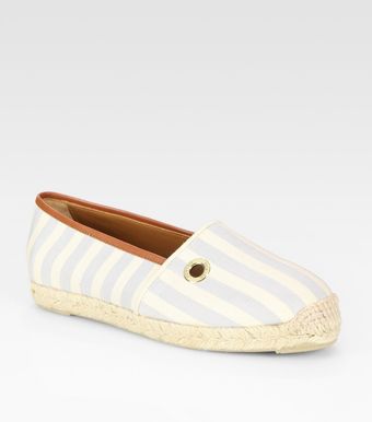  Striped Canvas Espadrille Boat Shoes 