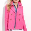 Juicy Couture Double Breasted Crop Trench in Pink (dragonfruit) - Lyst
