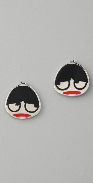 Marc By Marc Jacobs Miss Marc Stud Earrings in Silver (argento) - Lyst