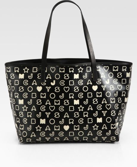 Marc By Marc Jacobs Eazy Tote Canvas and Leather Bag in Black Marc By Marc Jacobs Eazy Tote Canvas and Leather Bag in Black