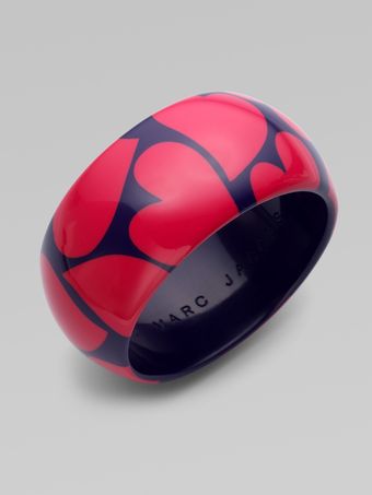 Marc By Marc Jacobs Heart Print Resin Bangle Bracelet - Lyst